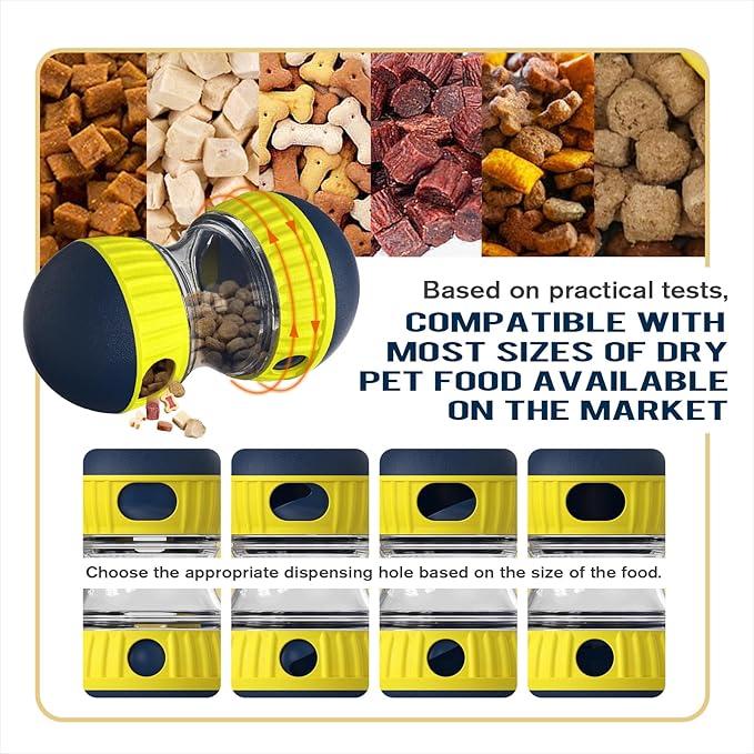 Adjustable Food Dispensing Treat Dispenser Dogs Puzzles Feeder