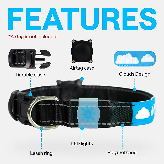 Airtag Dog Collar LED