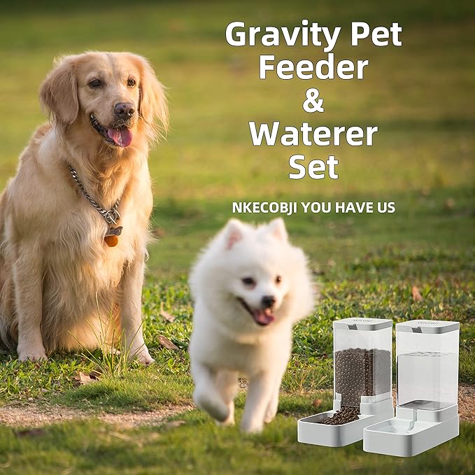 Gravity Pet Feeder and Water Dispenser Set