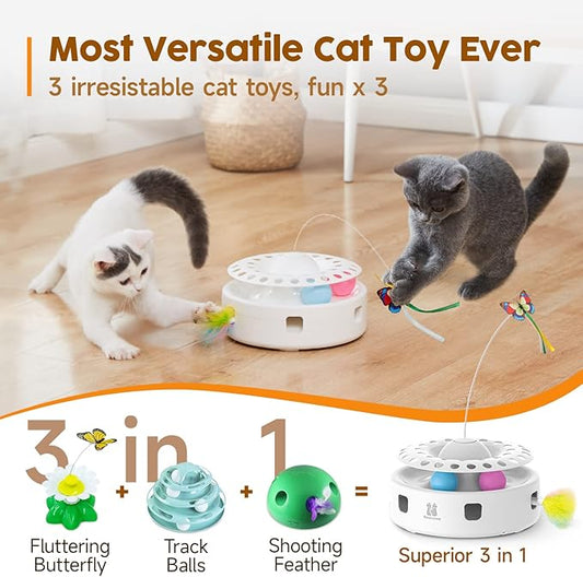 Automated interactive track-ball toy for cats
