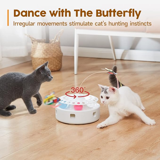 Automated interactive track-ball toy for cats