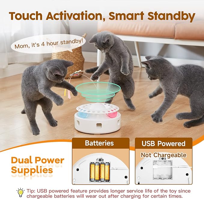 Automated interactive track-ball toy for cats
