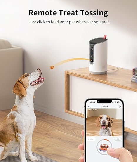 2K Pet Camera Treat Dispenser