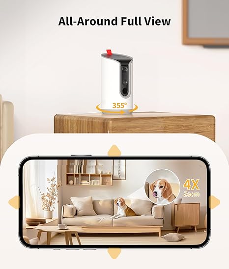 2K Pet Camera Treat Dispenser
